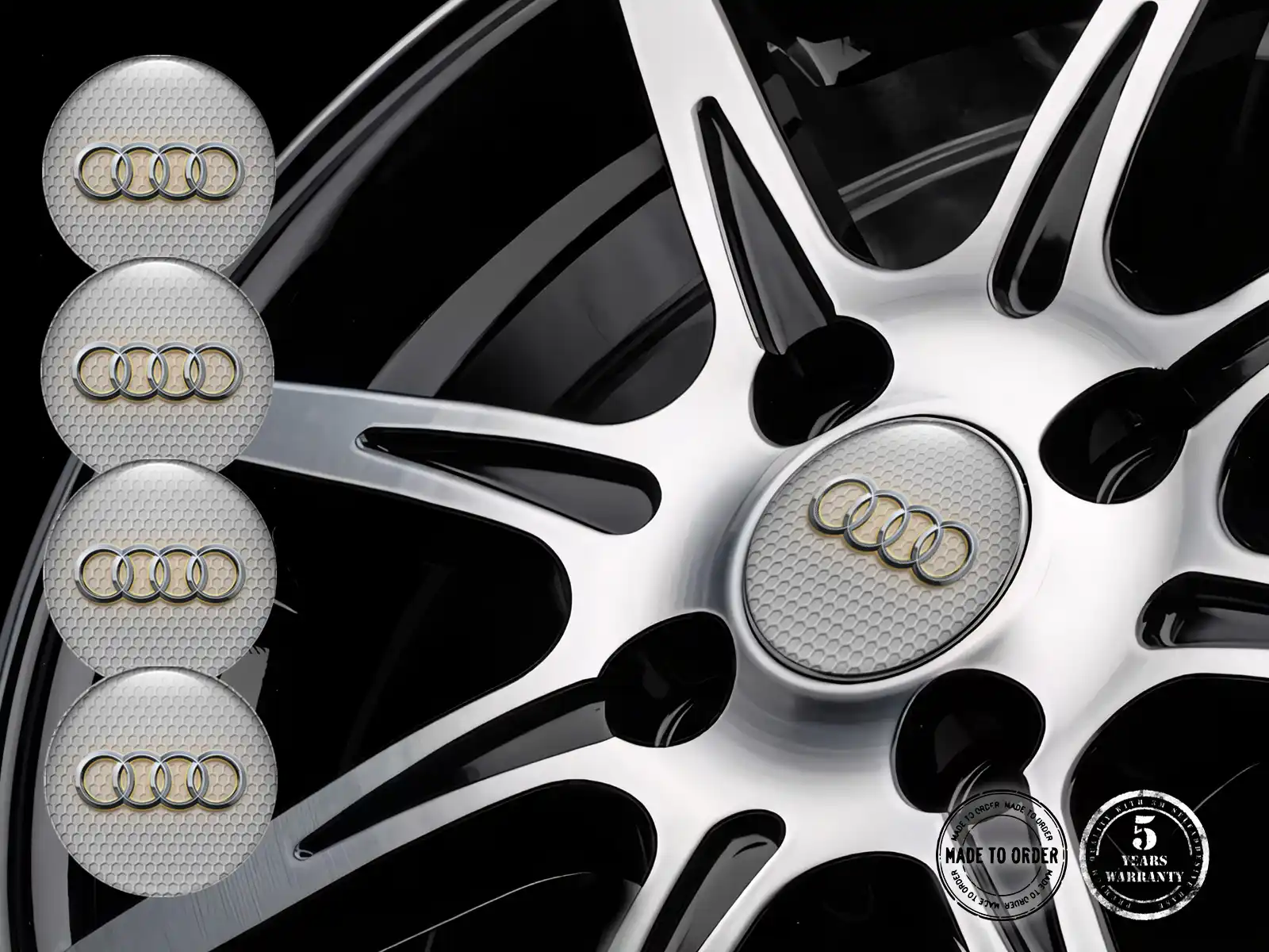 Audi Pegatinas de Rueda Estilo Mejora Cúpula Epoxi